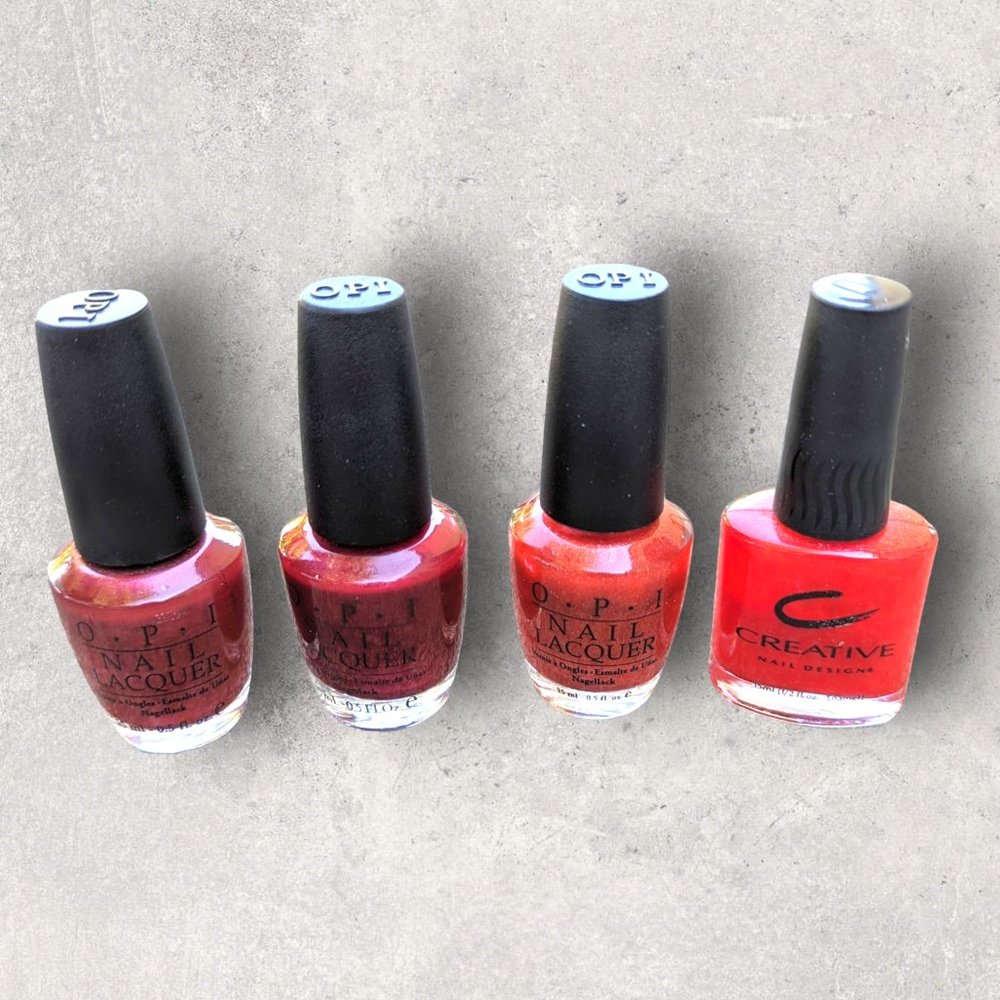 Nail Polishes Reds Lot-OPI & Creative Nail Designs